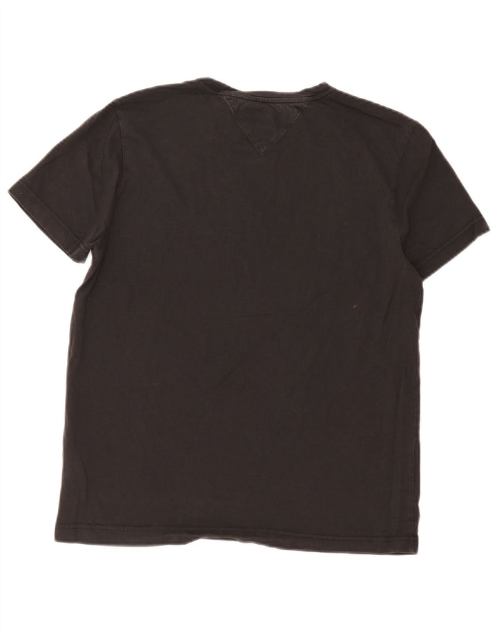 Tricou grafic Tommy Hilfiger pentru bărbați Top mediu din bumbac negru