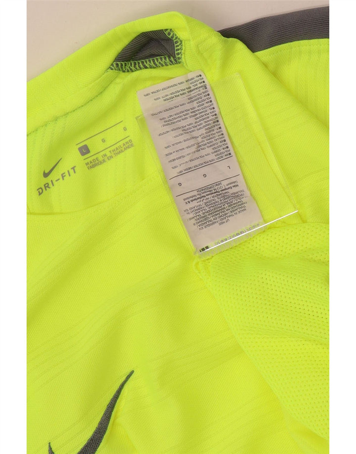 Tricou pentru bărbați Nike Dri Fit Top mare, verde, poliester color bloc