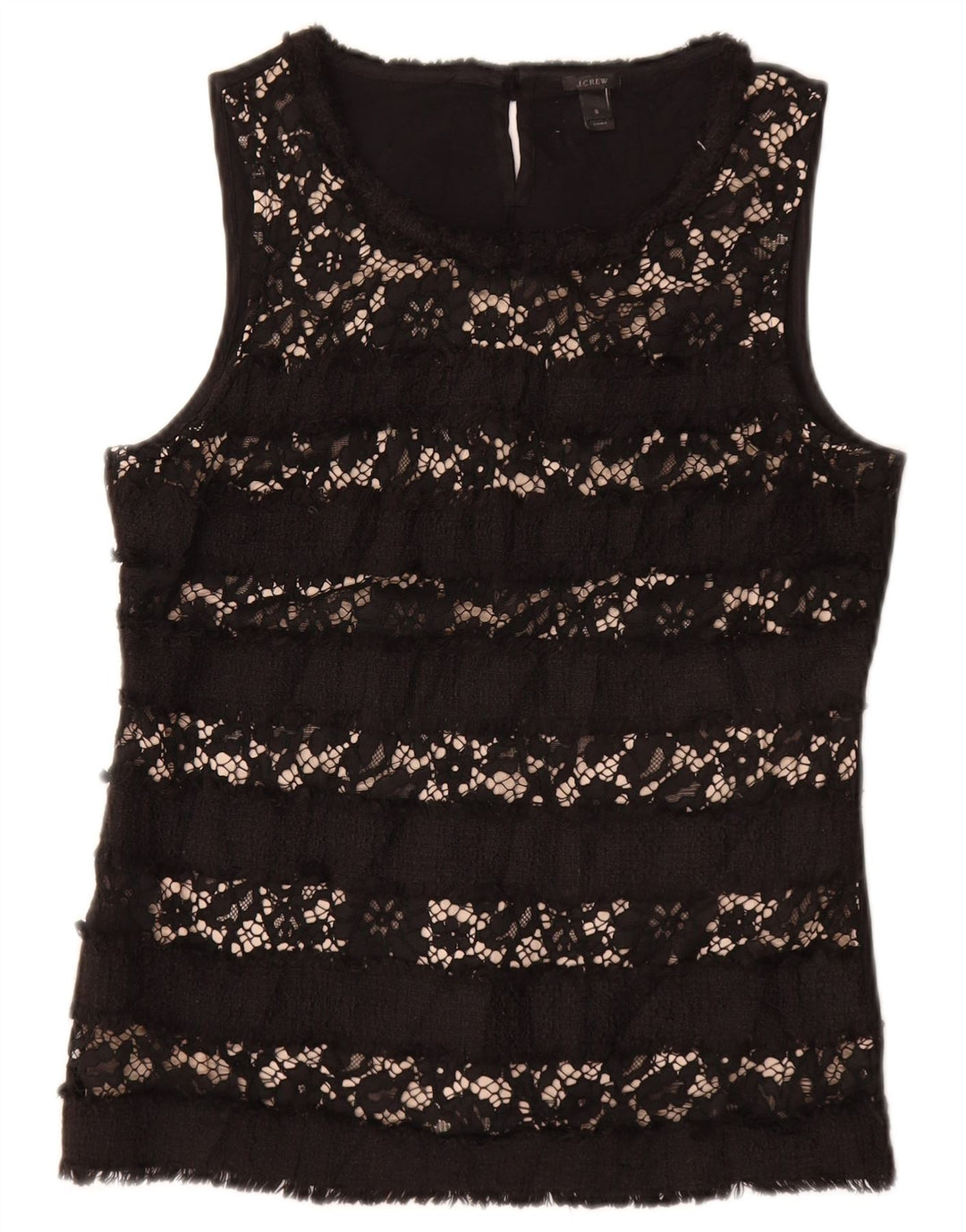 Bluză fără mâneci pentru femei J. CREW UK 10 Small Black Floral Viscose