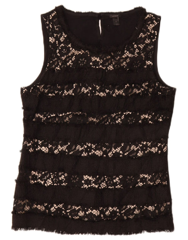 Bluză fără mâneci pentru femei J. CREW UK 10 Small Black Floral Viscose