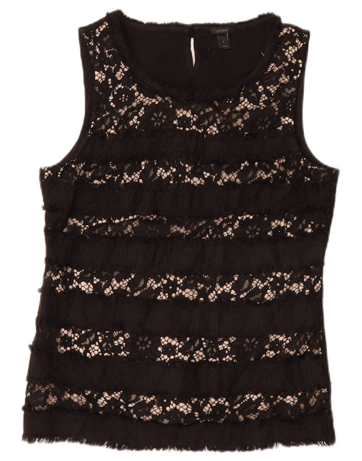 Bluză fără mâneci pentru femei J. CREW UK 10 Small Black Floral Viscose