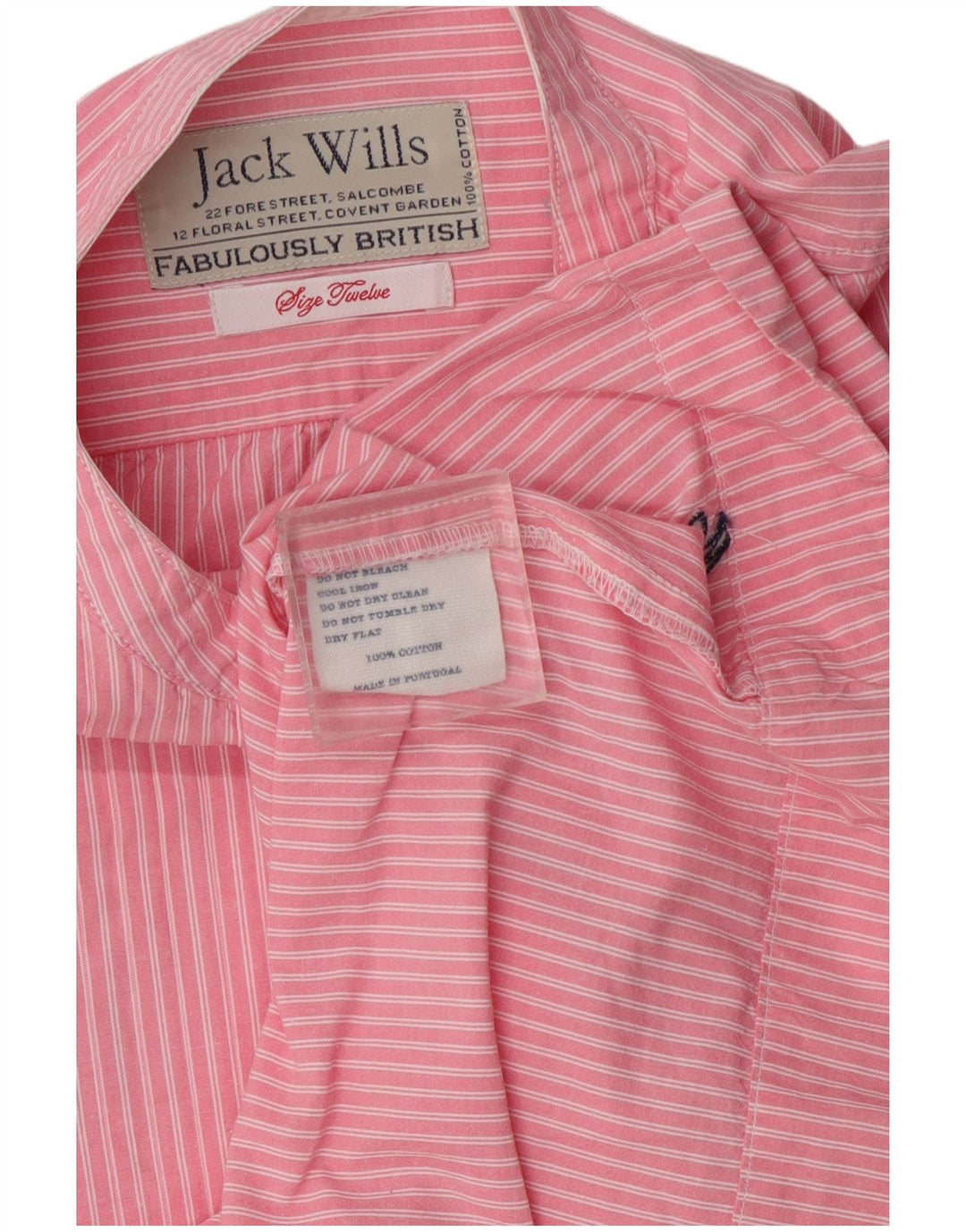 Cămașă pulover cu mânecă scurtă Jack Wills pentru femei UK 12 Medium roz cu dungi