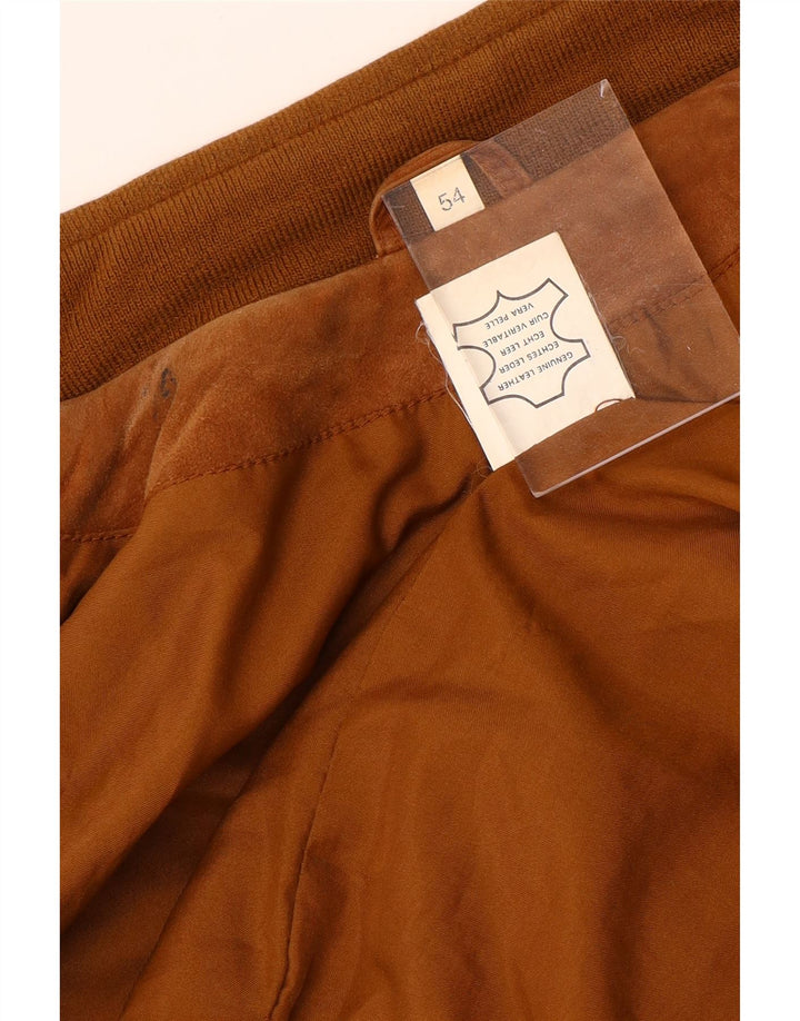 Bomber VINTAGE pentru bărbați din piele intoarsa IT 54 2XL din piele bej