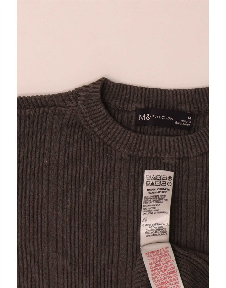 Marks & Spencer Top pentru femei cu mânecă lungă UK 14 Medium Gri Viscose