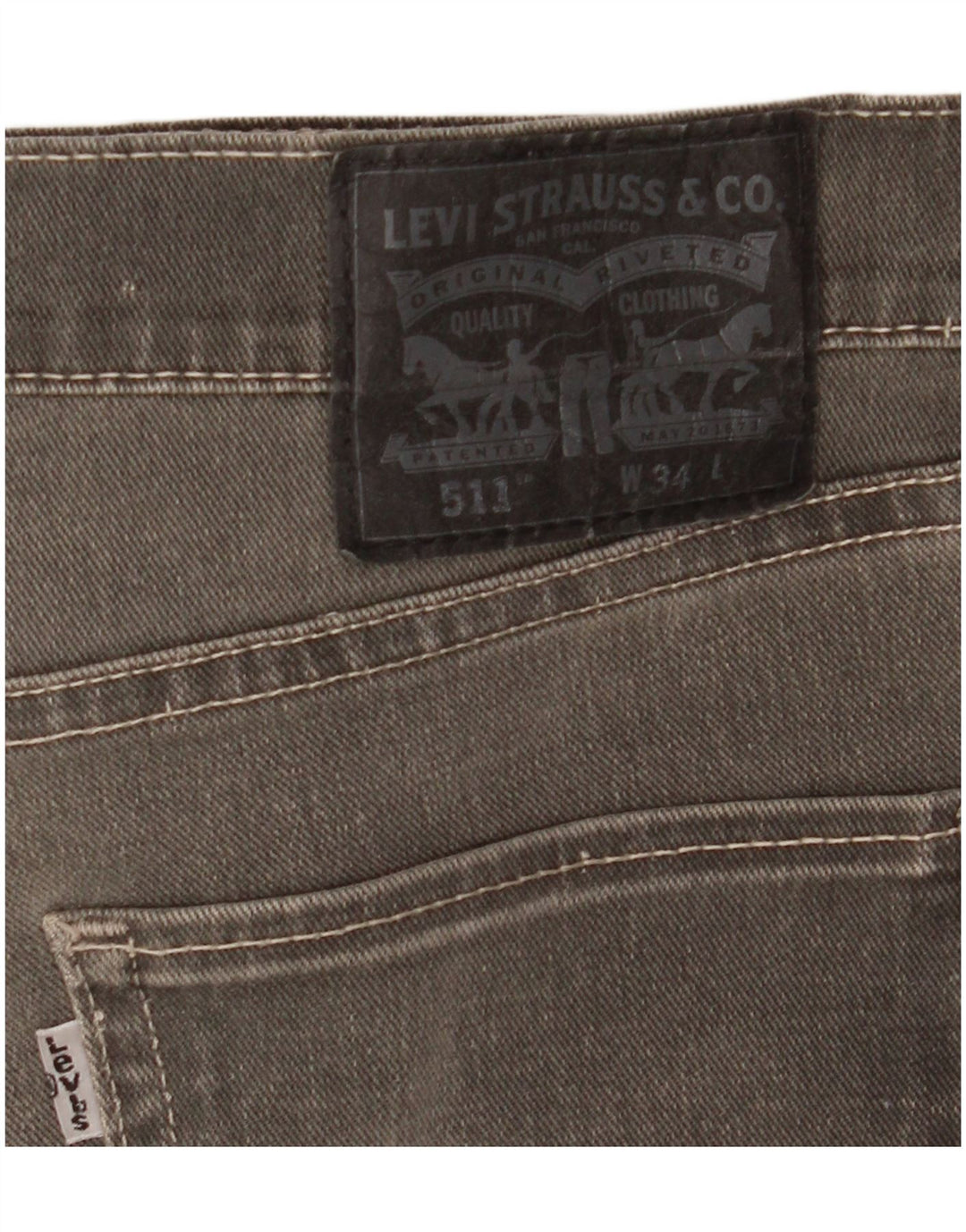 Pantaloni scurți din blugi pentru bărbați Levi's W34, bumbac gri mare