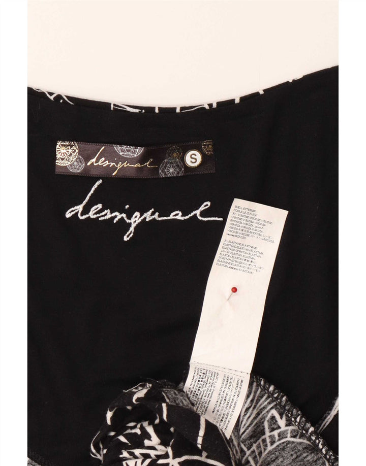 Bluză Desigual Femei Top UK 10 Small Black Floral Viscose
