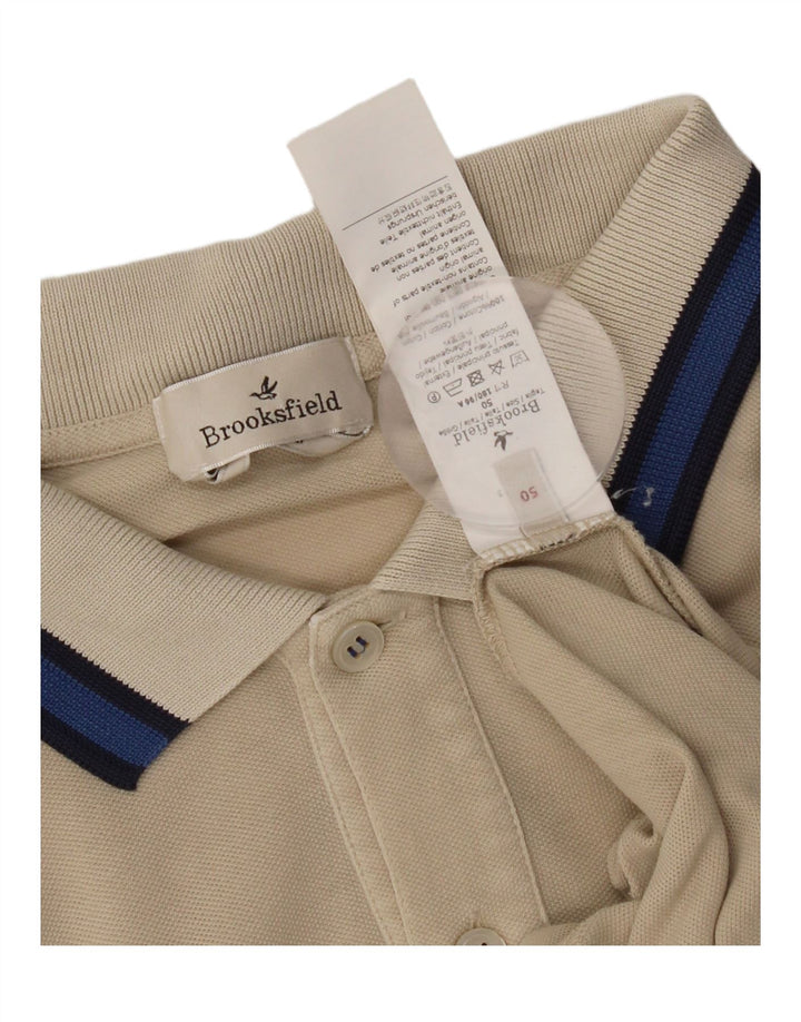 Cămașă polo Brooksfield pentru bărbați IT 50, bumbac color-bloc, bej mediu