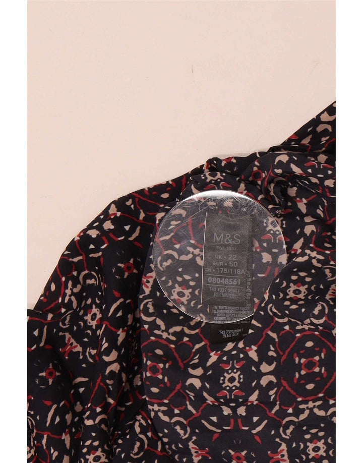 Bluză pentru femei Marks & Spencer, cu model abstract, Marea Britanie 22 3XL Bleumarin