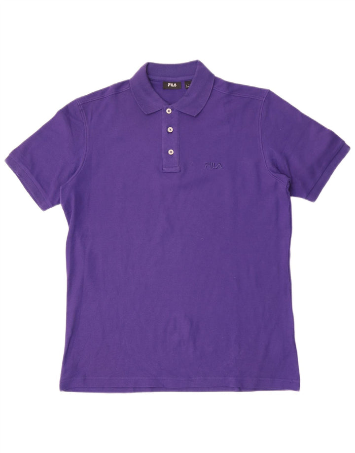 Tricou polo Fila pentru bărbați, bumbac violet mediu