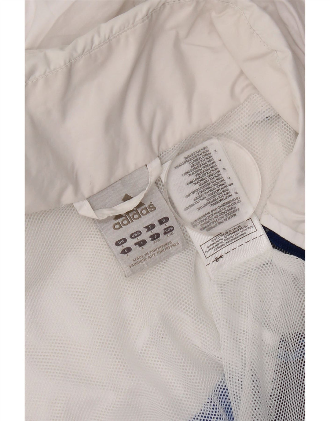 Jachetă de ploaie cu glugă pentru bărbați Adidas UK 40 mare, albastru bleumarin, poliester color bloc