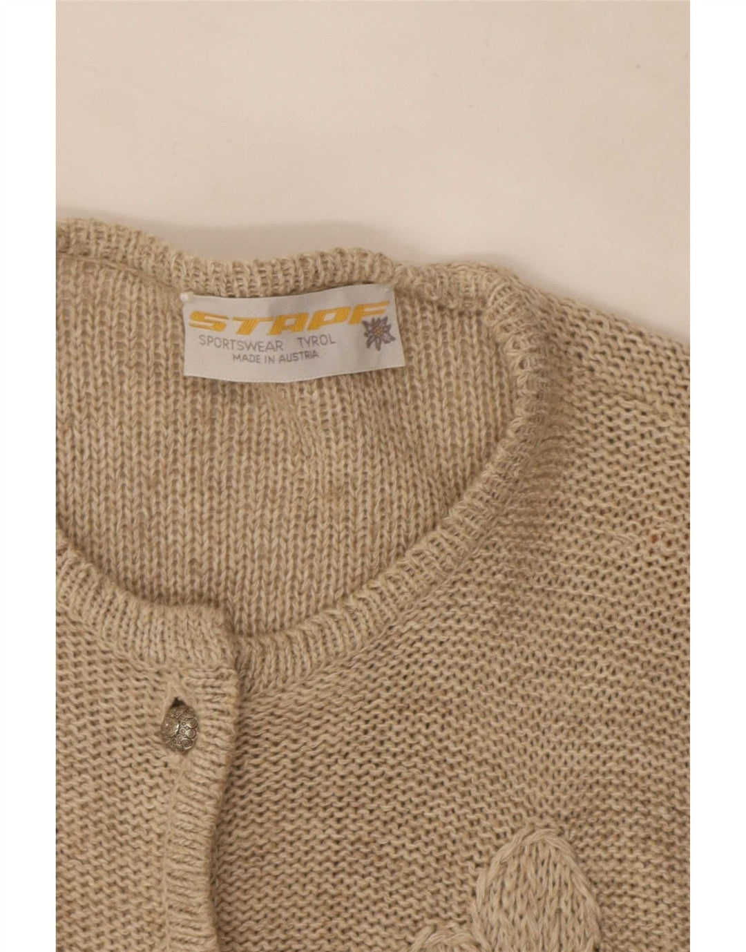 Pulover cardigan pentru femei Stapf UK 12 Medium Bej Floral