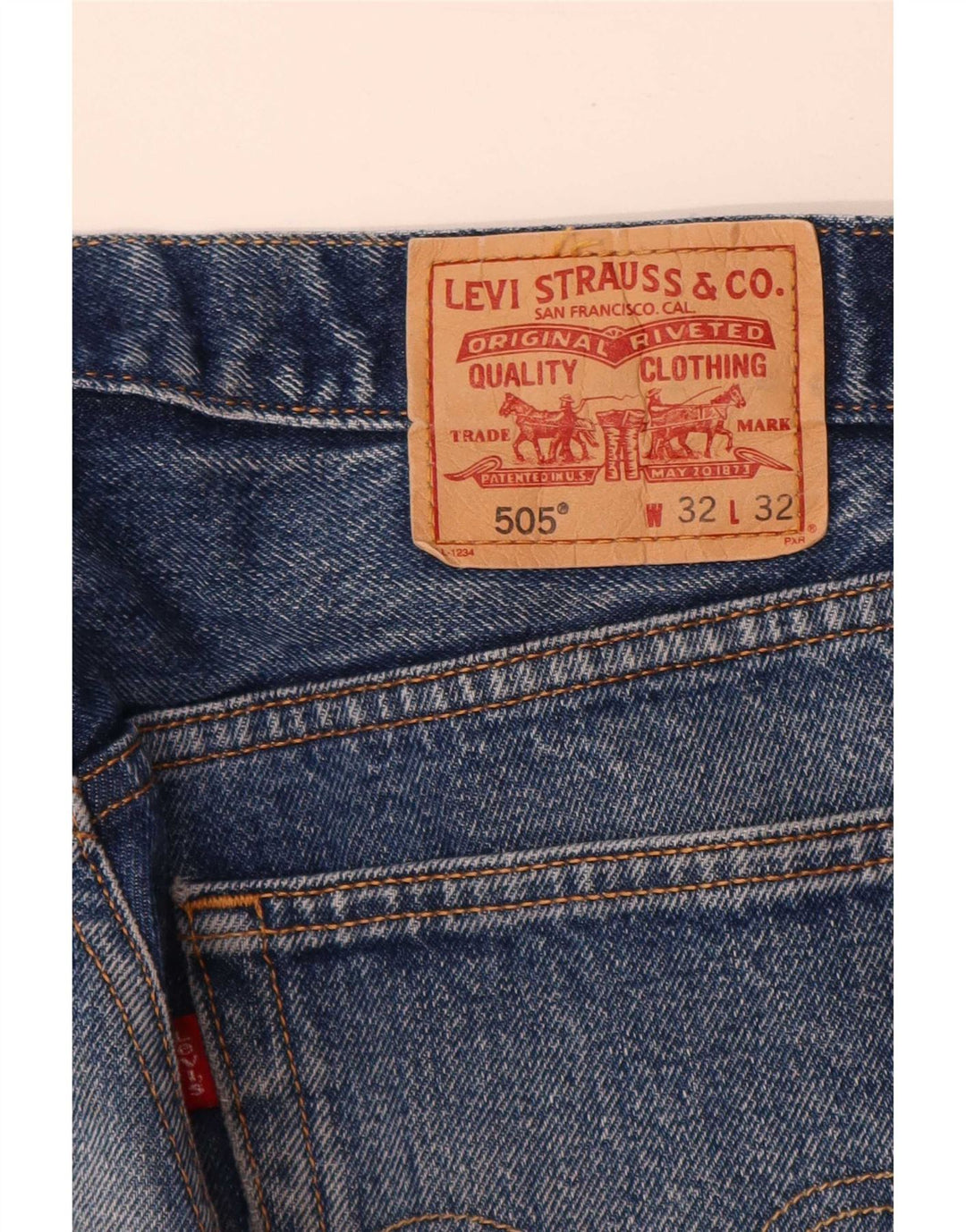 Blugi drepti pentru bărbați Levi's 505, cu ajustare normală, W32 L32, bumbac albastru