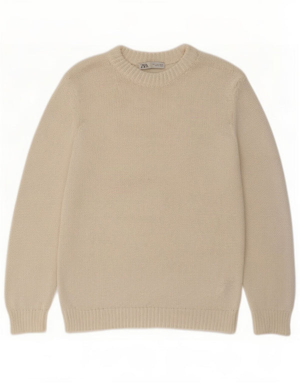 Pulover supradimensionat pentru femei Zara, cu gâtul turn, UK 10, mic, alb