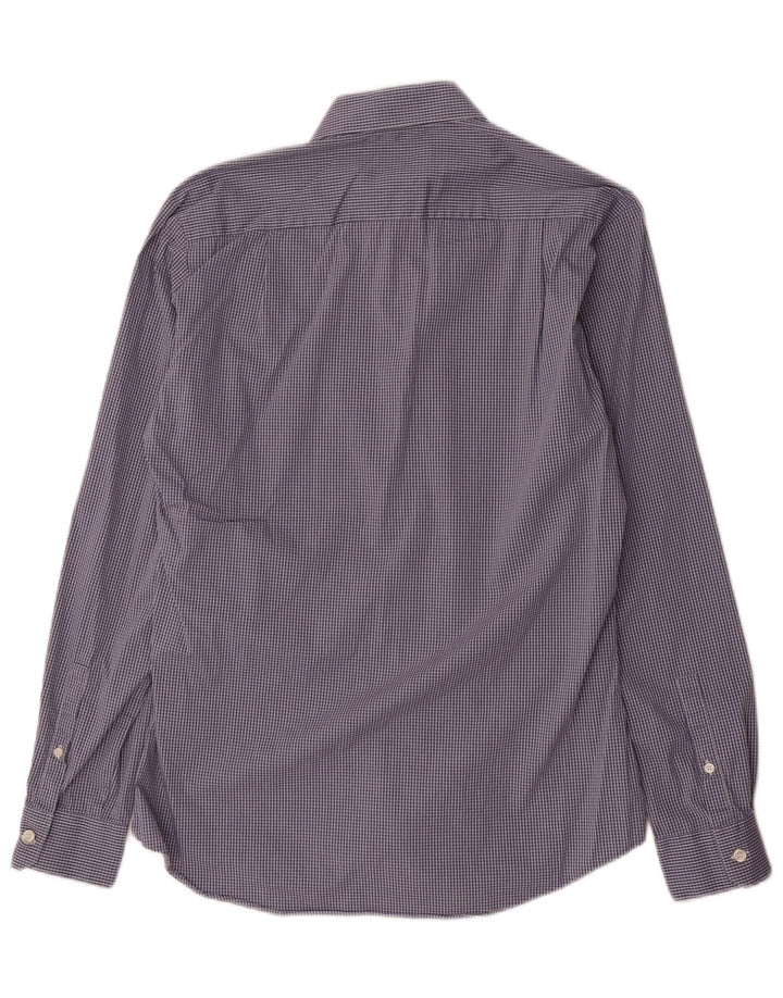 Cămașă pentru bărbați Dkny Slim Fit Mărimea 39 15/5 Bumbac cu check albastru mediu