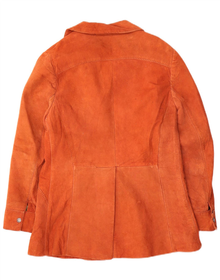 Jachetă vintage de piele intoarsa pentru femei IT 38 XS Portocaliu
