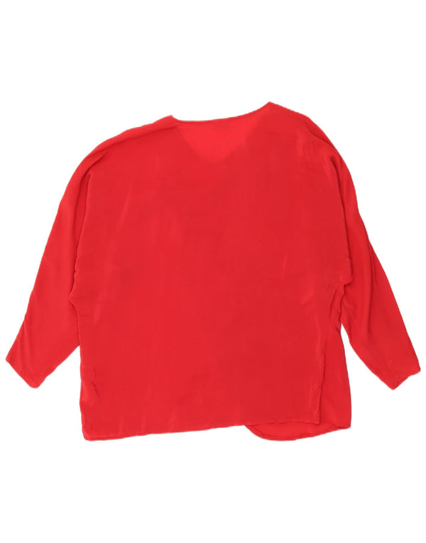 Bluză Vintage pentru damă, cu tăiere lejeră, top IT 42 Medium Red Acetat