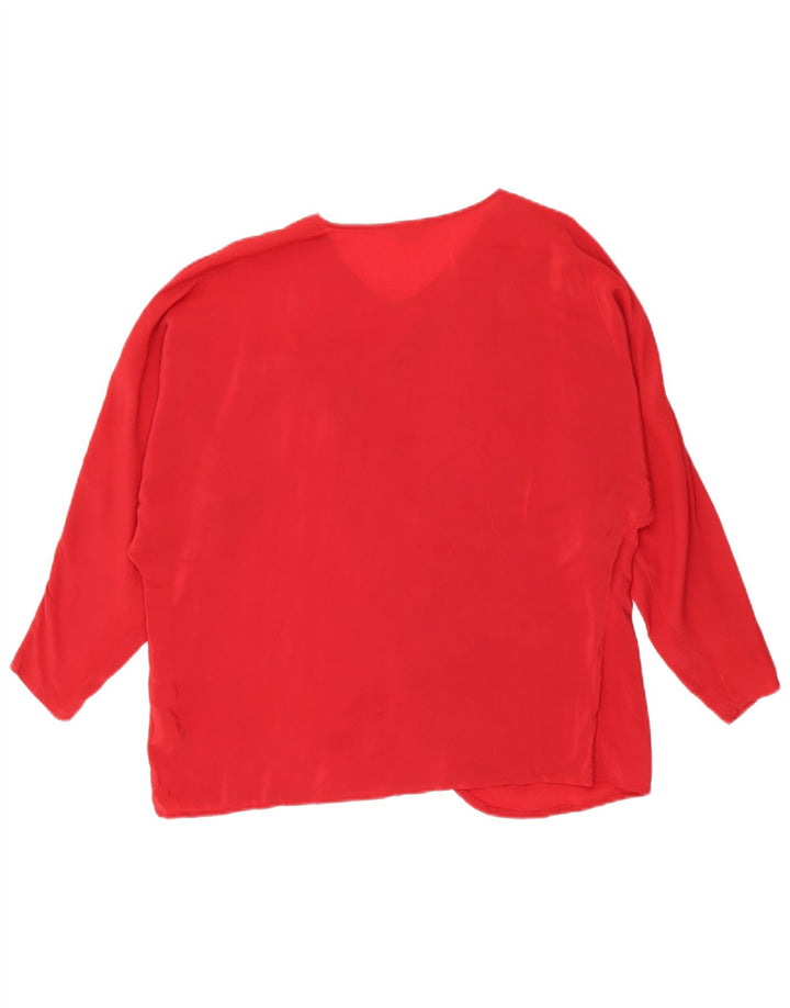 Bluză Vintage pentru damă, cu tăiere lejeră, top IT 42 Medium Red Acetat