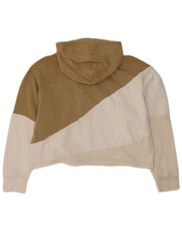 Jumper Puma Crop Oversized Hoodie pentru femei UK 14 Medium Bej Colorblock