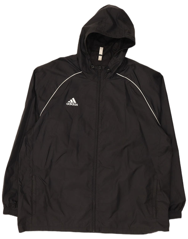 Jachetă de ploaie cu glugă Adidas pentru bărbați UK 44 2XL Nylon negru