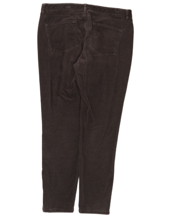 THE WHITE COMPANY Pantaloni subțiri din velur pentru femei UK 14 Large W34 L29 Gri