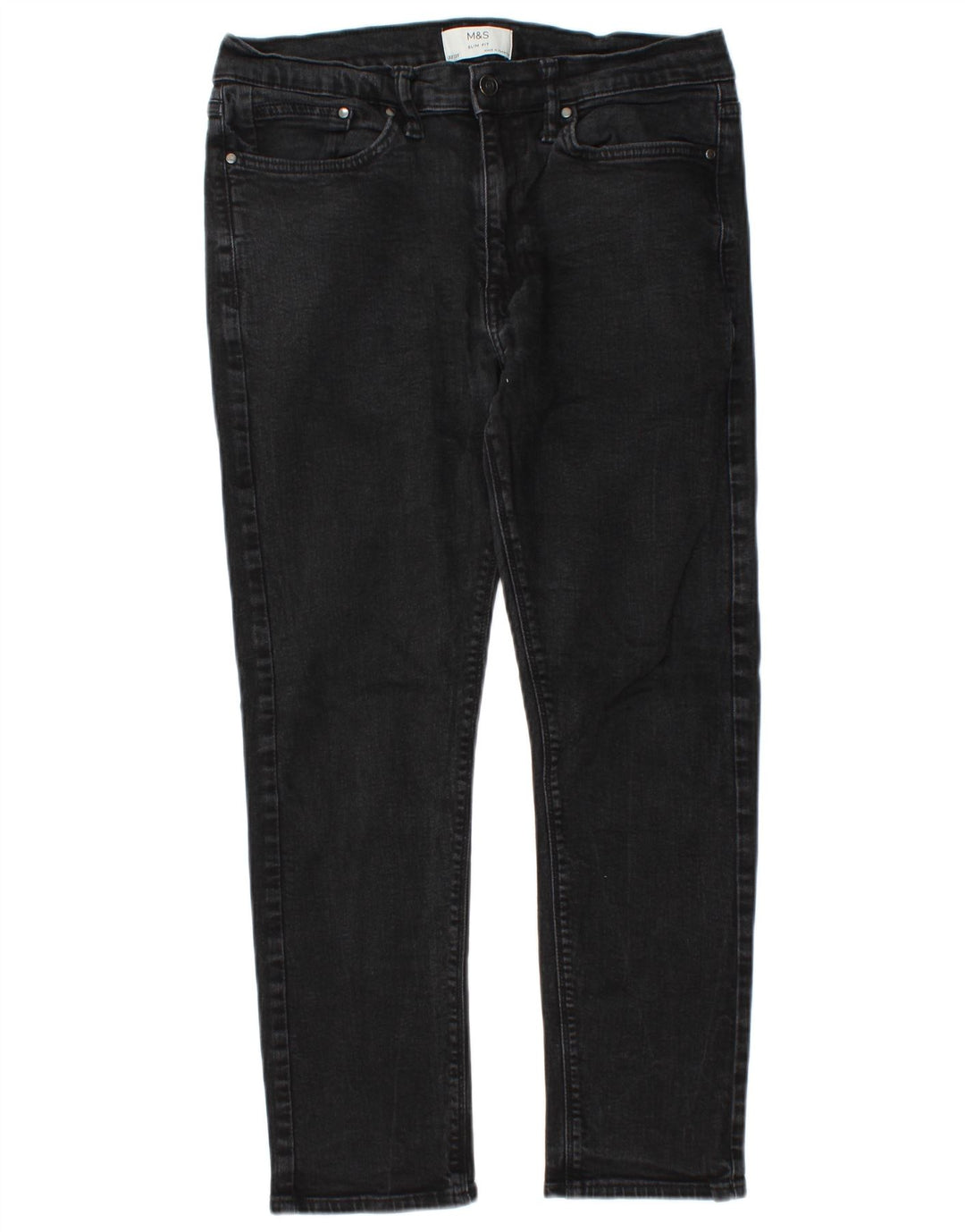 Blugi slim pentru bărbați Marks & Spencer W32 L26 bumbac negru