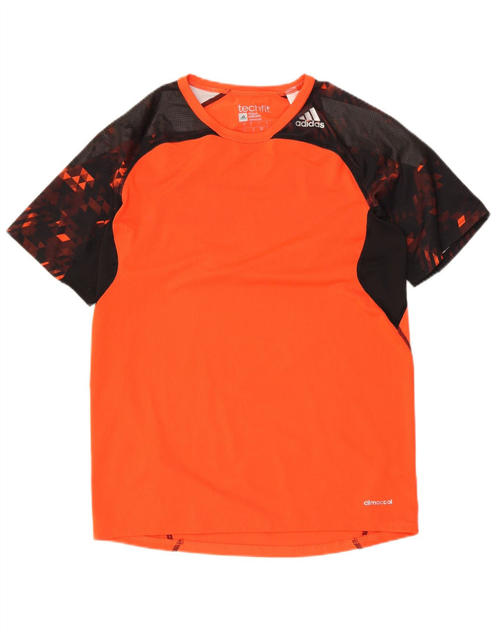 Tricou pentru bărbați Adidas Tech Fit Top mic portocaliu din poliester color bloc