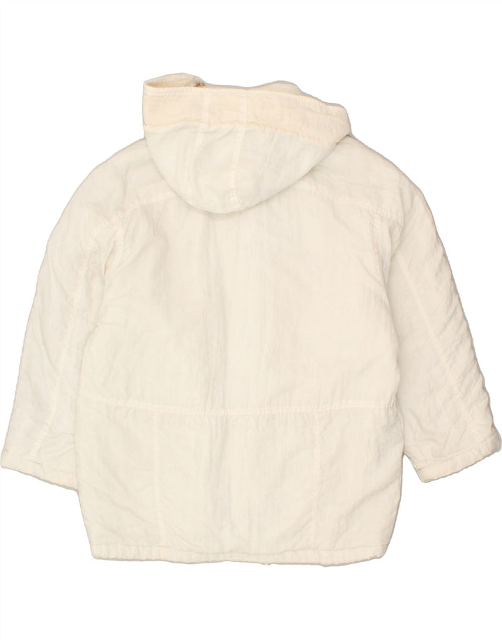 Jachetă de vânt cu glugă pentru femei VINTAGE UK 14 Poliamidă albă medie