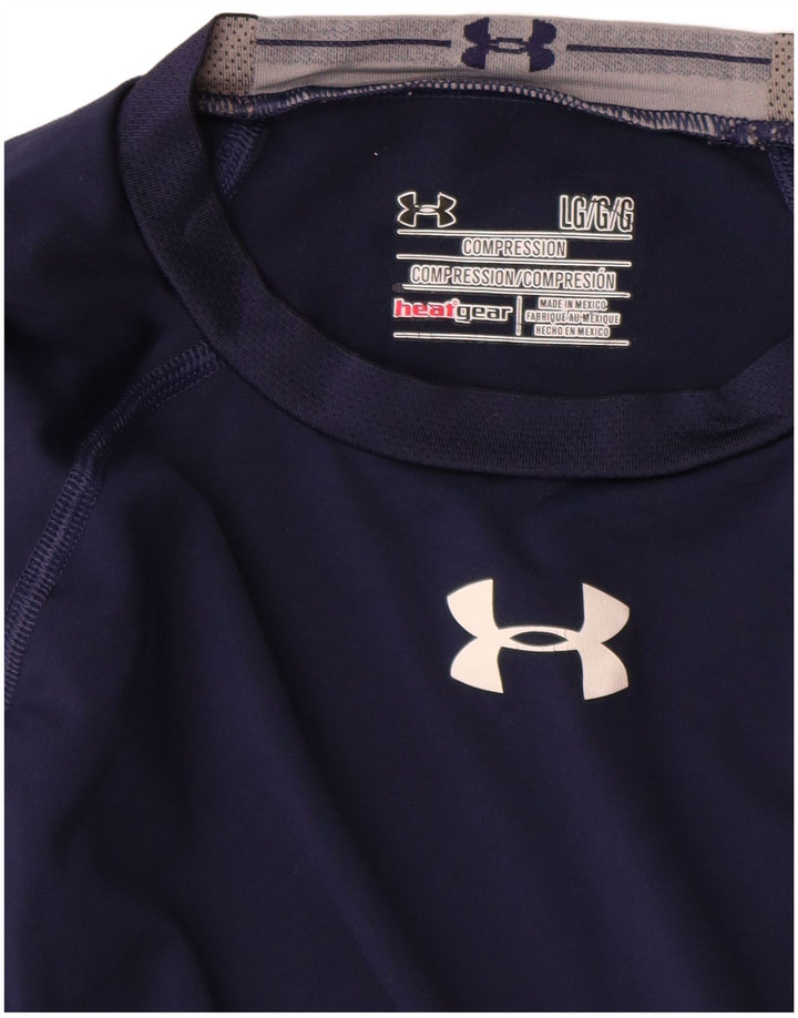 Under Armour pentru bărbați Heat Gear Top cu mânecă lungă, mare, bleumarin