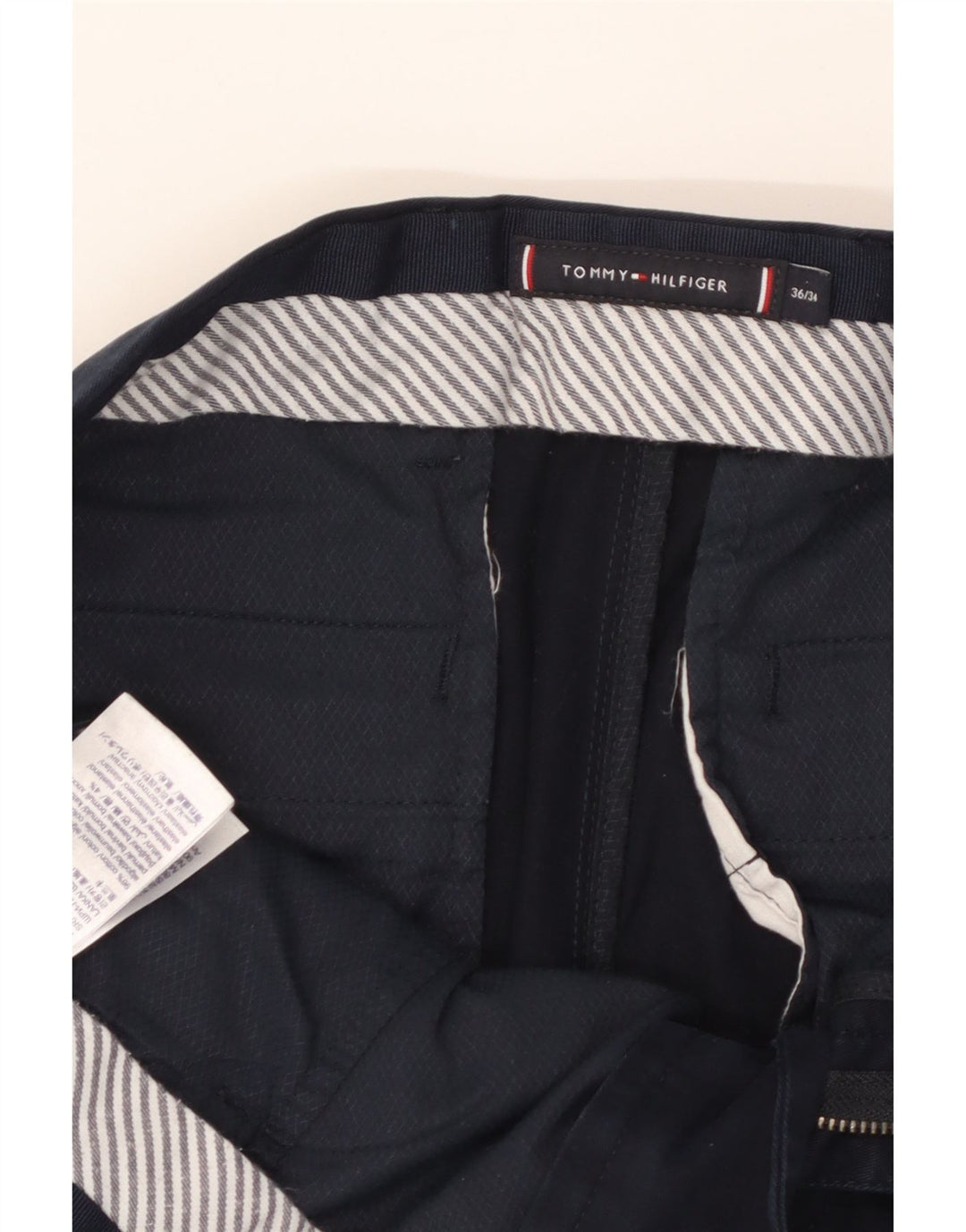 TOMMY HILFIGER Pantaloni chino subțiri pentru bărbați L36 L34 bumbac bleumarin