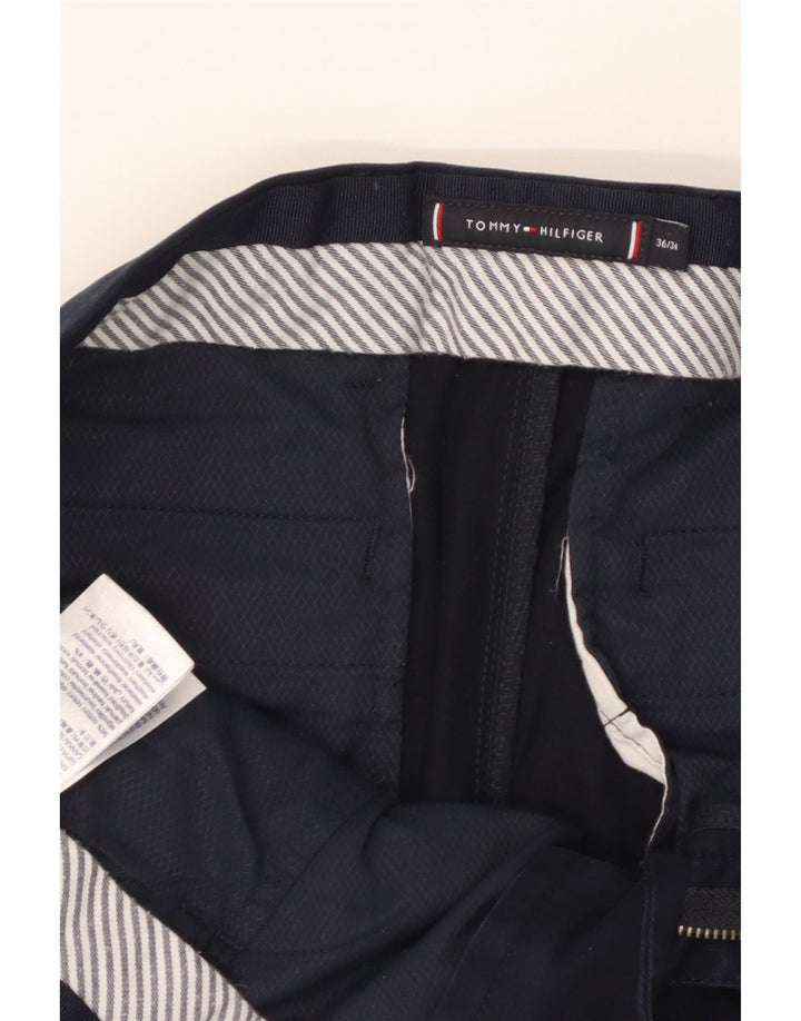 TOMMY HILFIGER Pantaloni chino subțiri pentru bărbați L36 L34 bumbac bleumarin