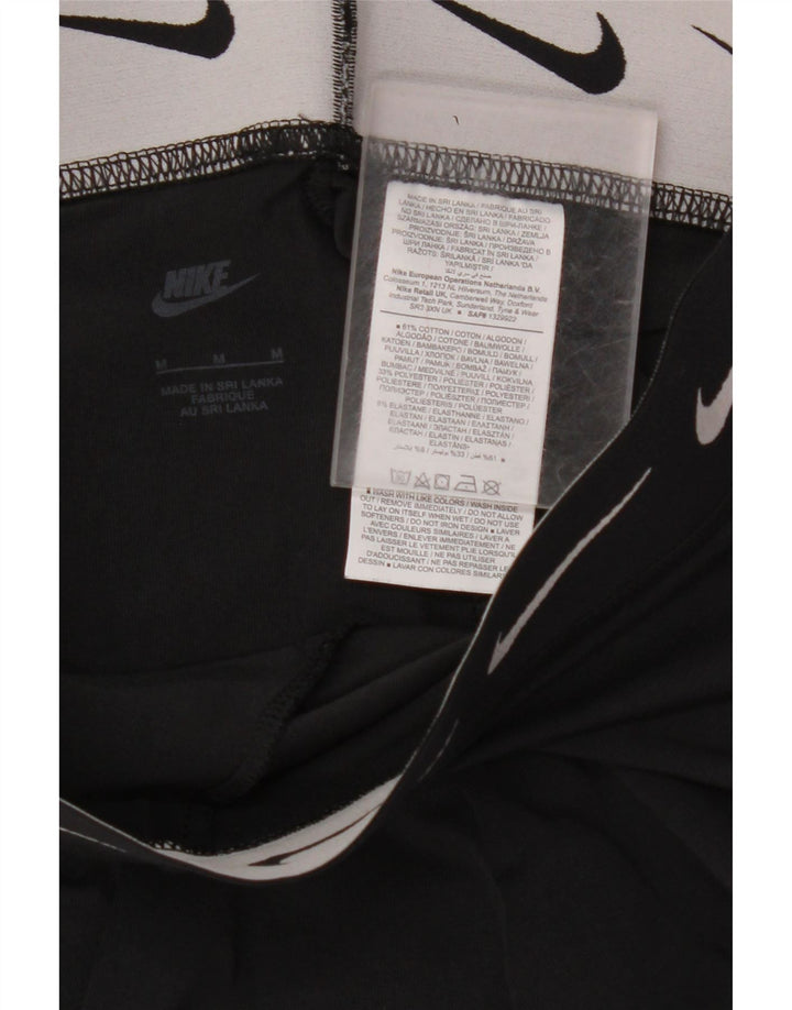Leggings grafic NIKE pentru femei UK 12, bumbac mediu negru