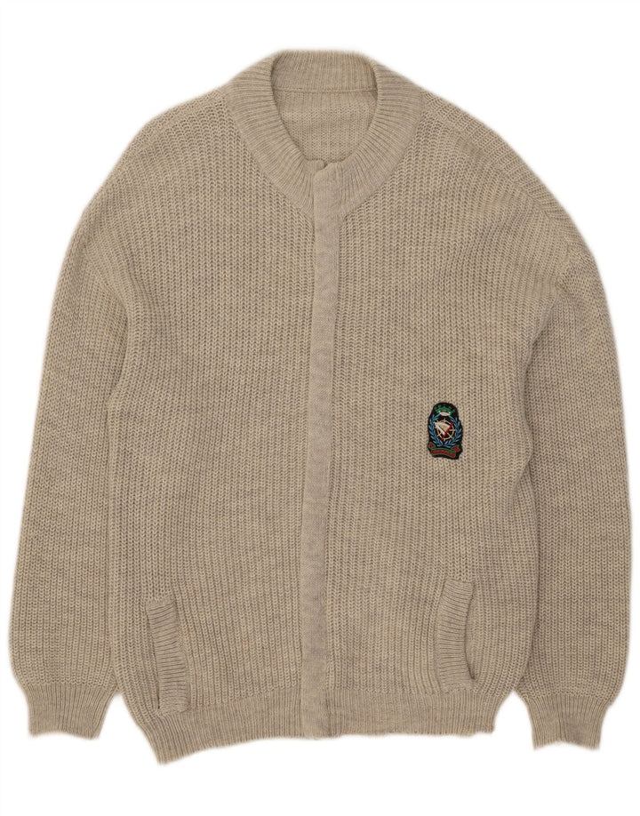Cardigan vintage pentru bărbați, gri mediu acrilic