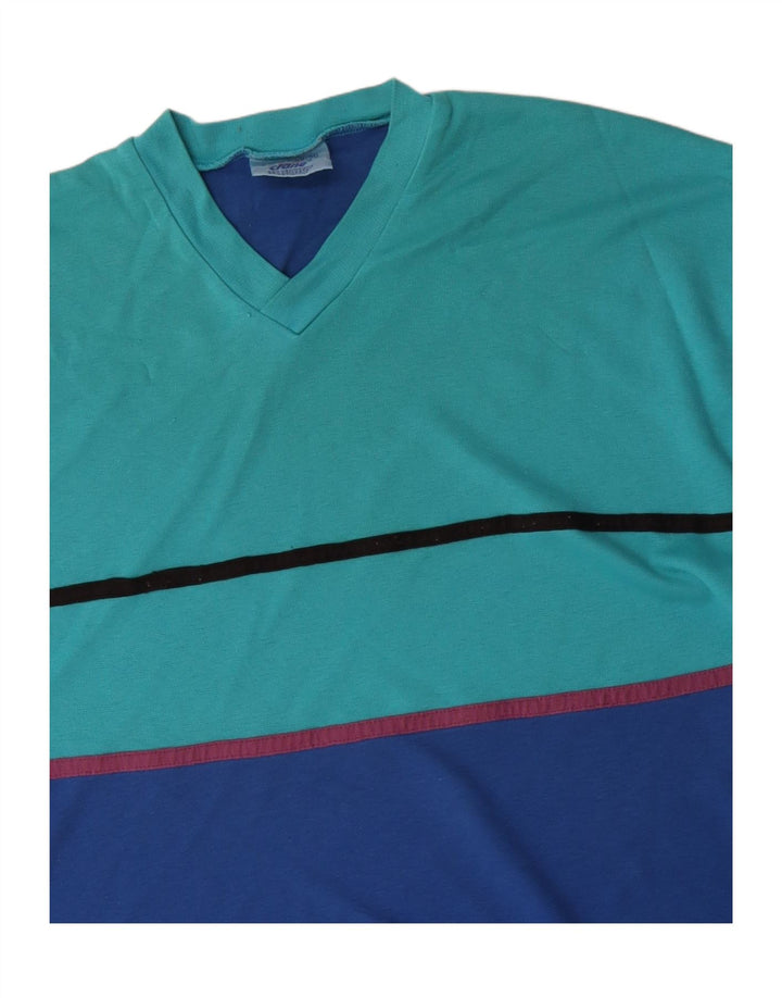 Crane Top pentru bărbați cu mânecă lungă IT 48/50 Medium Blue Colorblock Bumbac