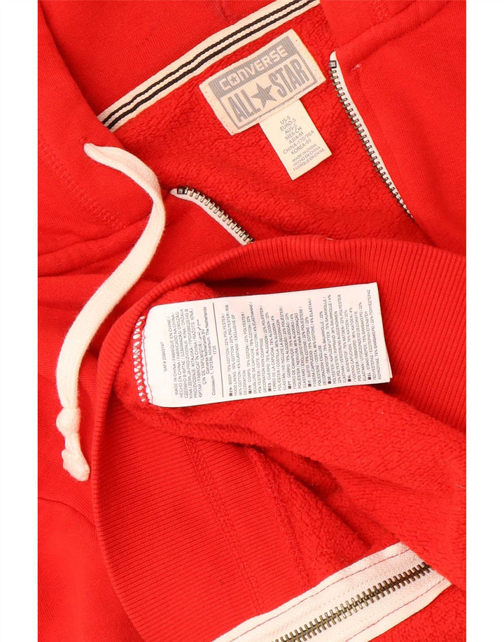 Pulover Converse pentru bărbați, cu fermoar, bumbac, roșu