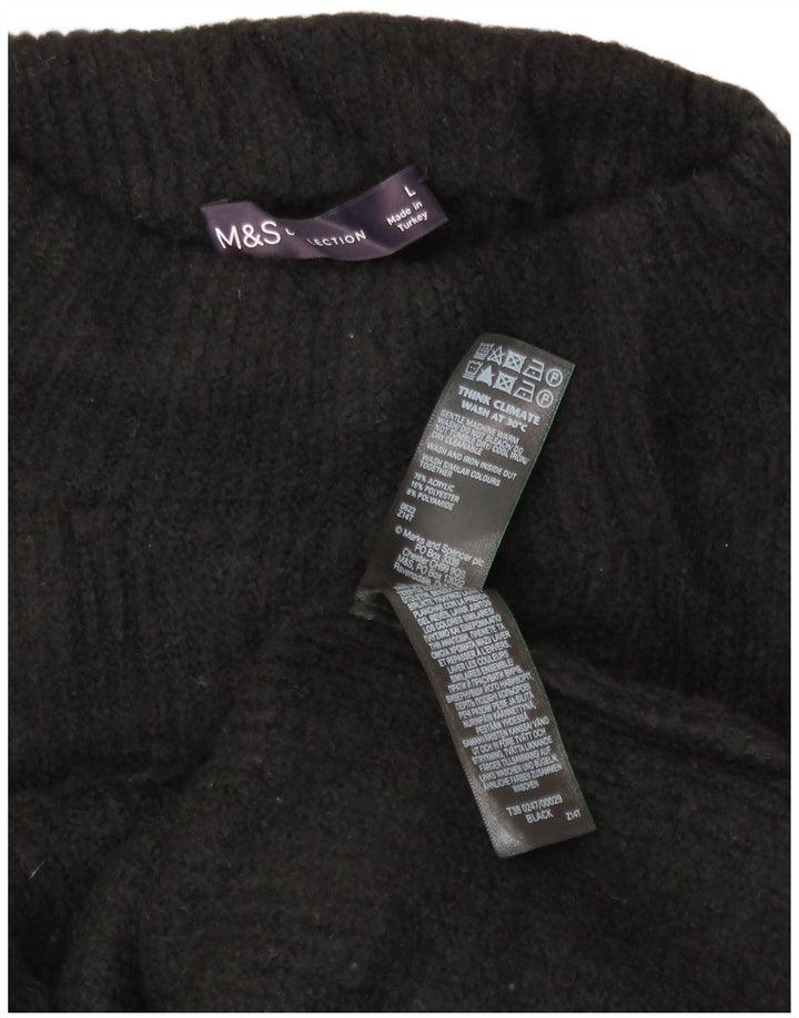 Pulover cu gât țestoasă pentru femei Marks & Spencer UK 14, mare, negru, acrilic