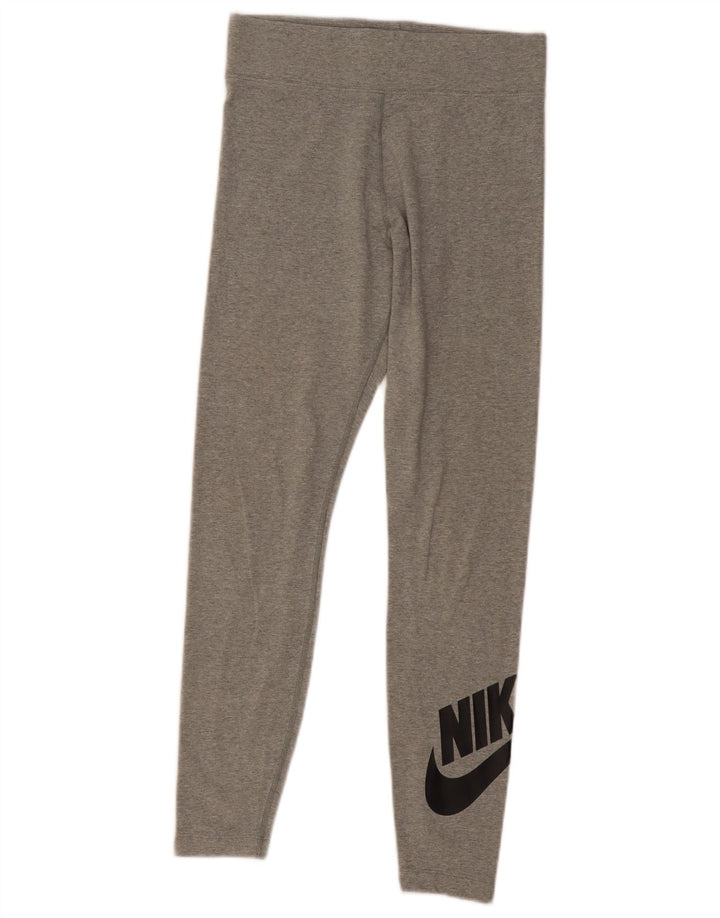 Leggings pentru femei Nike UK 12, bumbac gri mediu