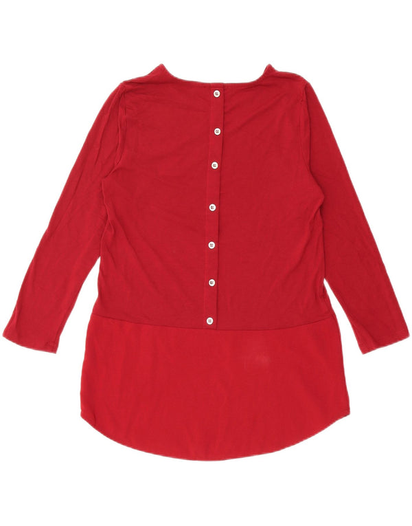 Bluză pentru femei WAREHOUSE, cu mâneci 3/4, UK 8, mic, viscoză, burgundă