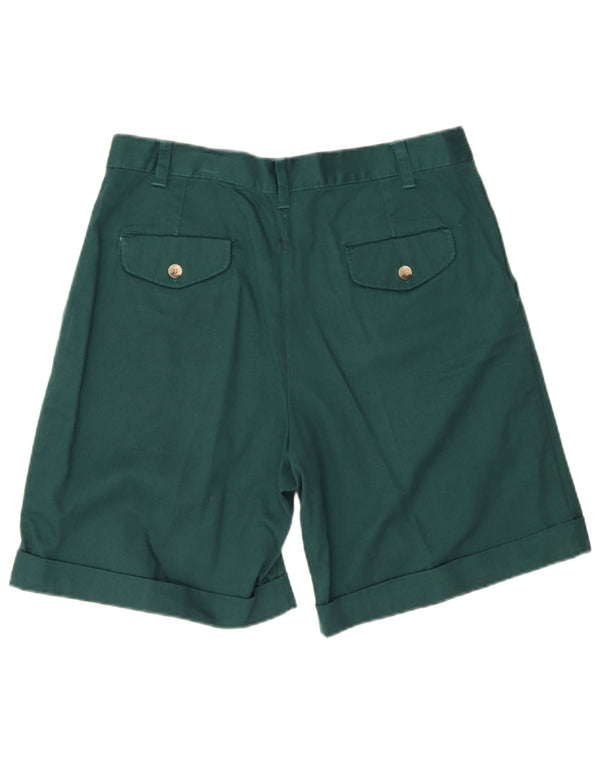 Pantaloni scurti chino vintage pentru femei cu talie înaltă IT 52 2XL W34 bumbac verde