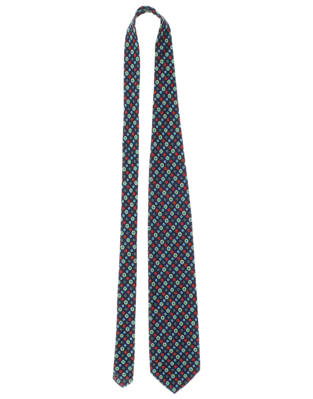 Salvatore Ferragamo Mens Cravata Mărime Unică Bleumarin Geometric Silk Classic