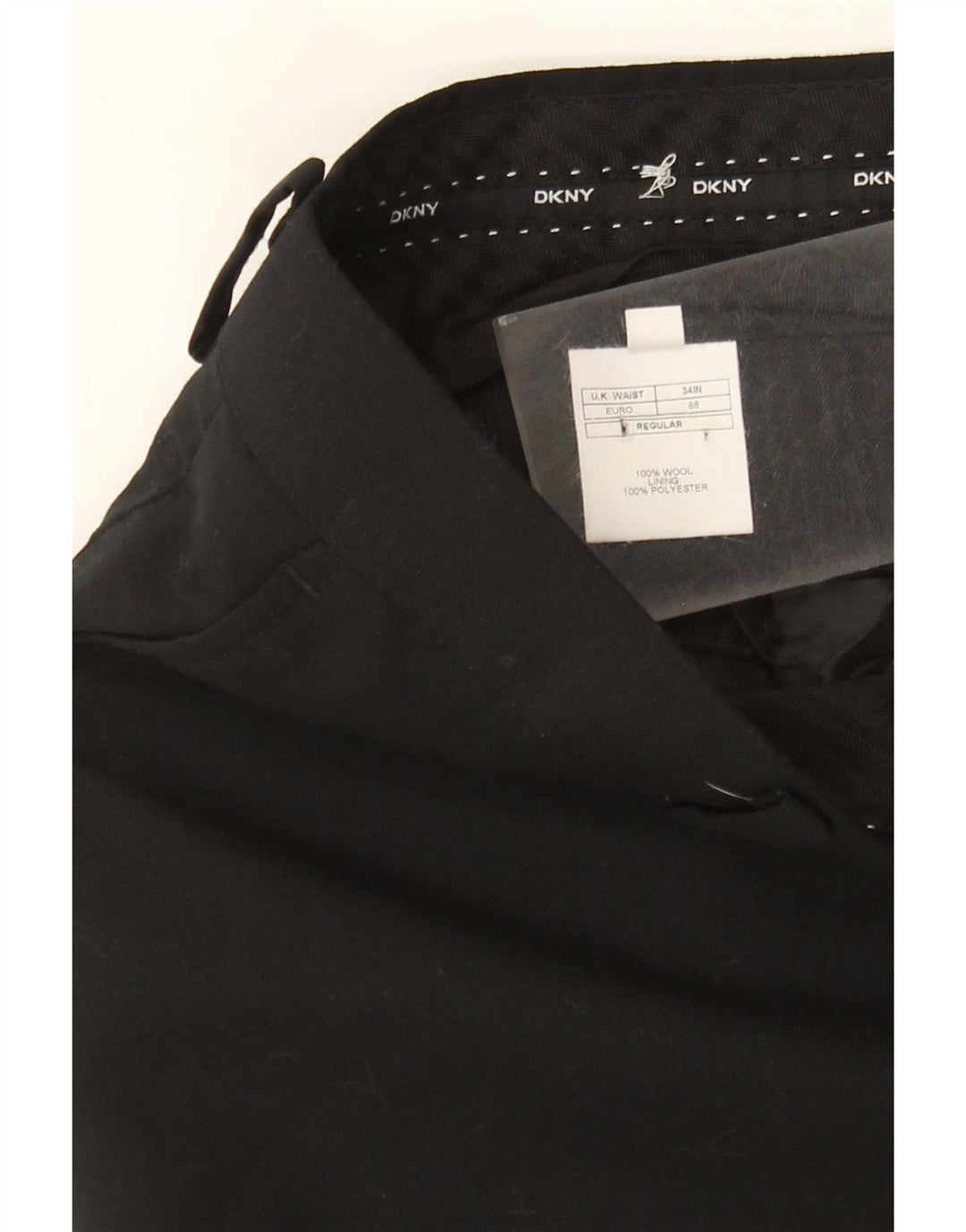 Dkny Pantaloni obișnuiți pentru bărbați L34 L31 Lână neagră