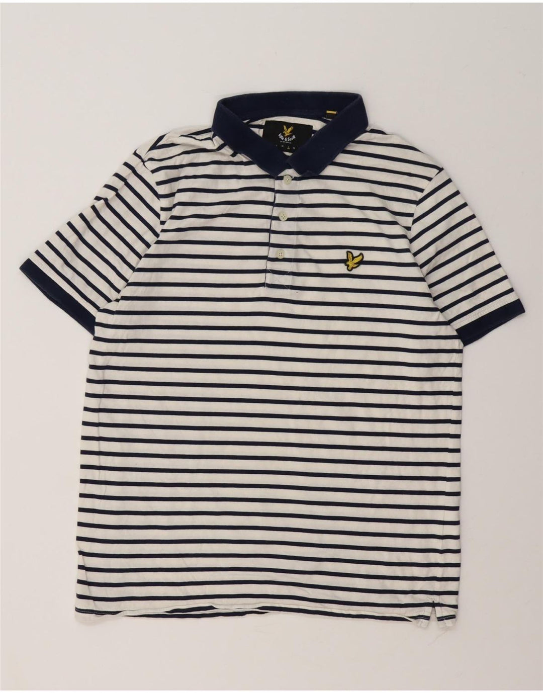 Tricou polo pentru bărbați Lyle & Scott, bumbac cu dungi albe mari
