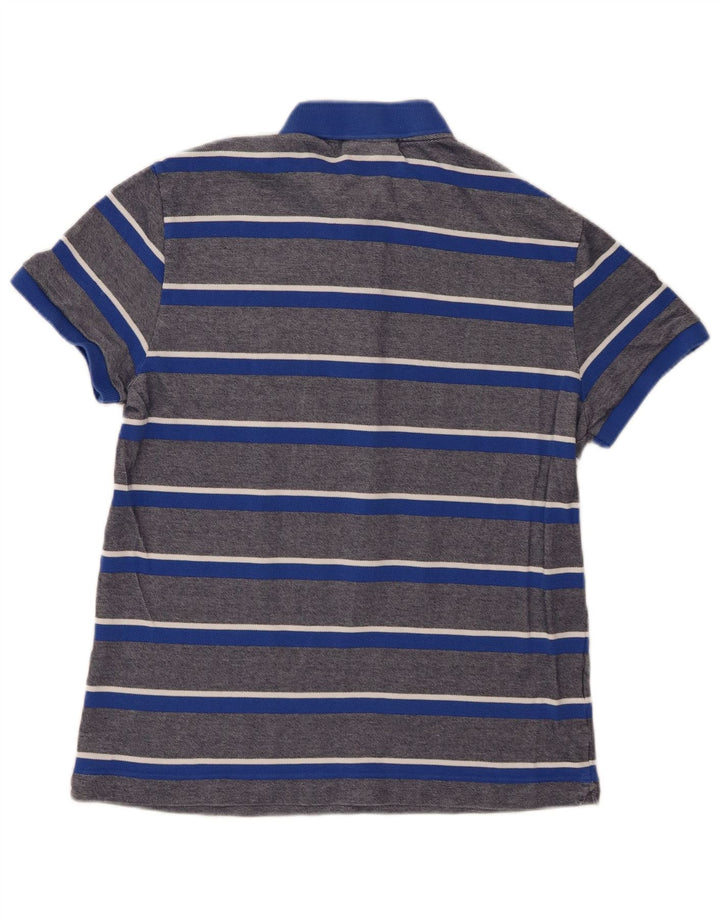 Tricou polo Lacoste pentru bărbați, cu formă regulată, mărimea 4, bumbac cu dungi albastre medii