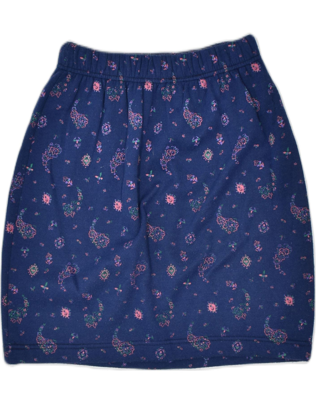 VINTAGE Womens Mini Skirt UK 10 Small  Navy Blue Floral | Vintage | Thrift | Second-Hand | Used Clothing | Messina Hembry 