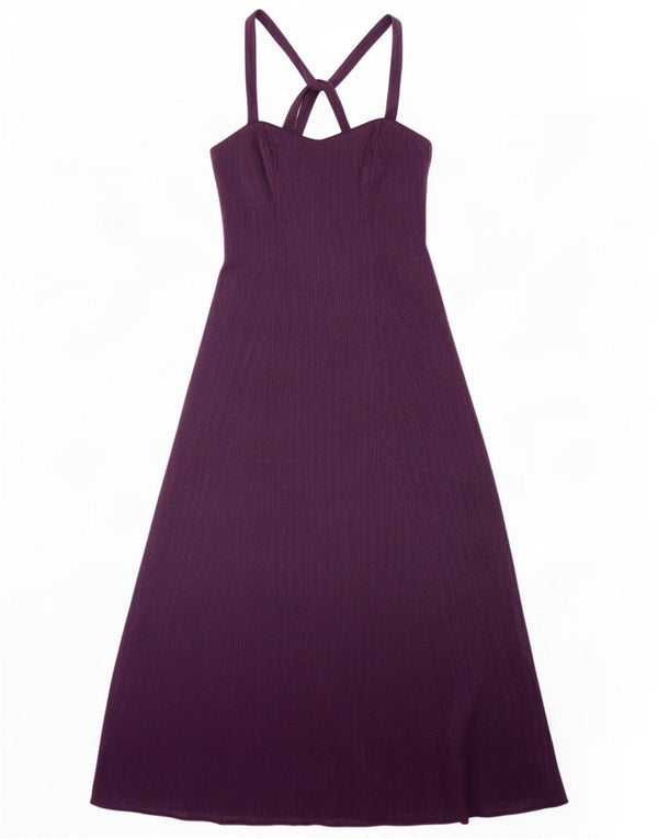 Rochie Maxi Halter pentru femei Debut UK 14 Medium Purple Viscose