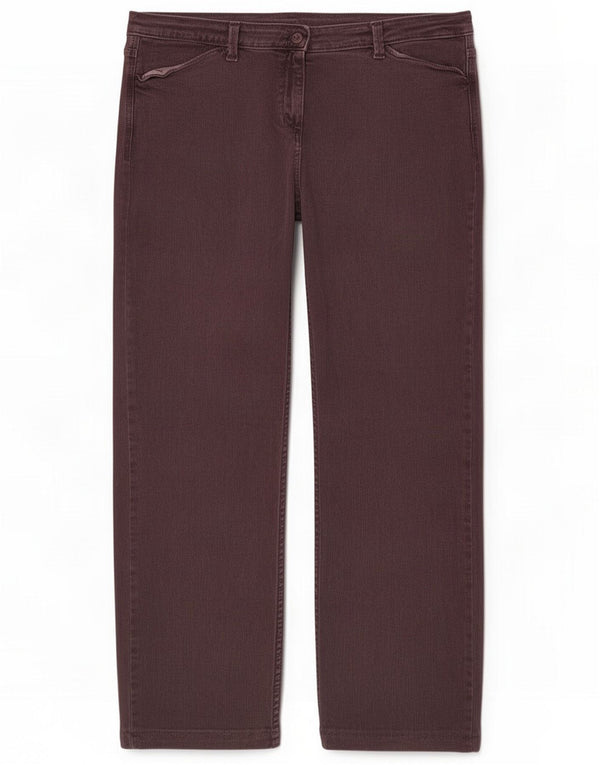 Marks & Spencer Blugi drepti pentru femei Marea Britanie 22 3XL W42 L28 Maro Bumbac
