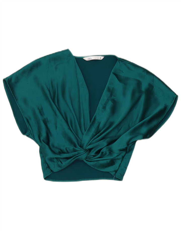 Bluză Crop Top Femei Zara UK 6 XS Poliester verde