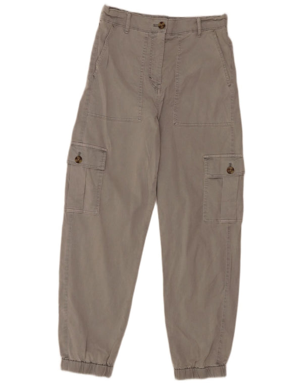 Marks & Spencer Pantaloni cargo cu talie înaltă pentru femei UK 8 Small W26 L25 Gri