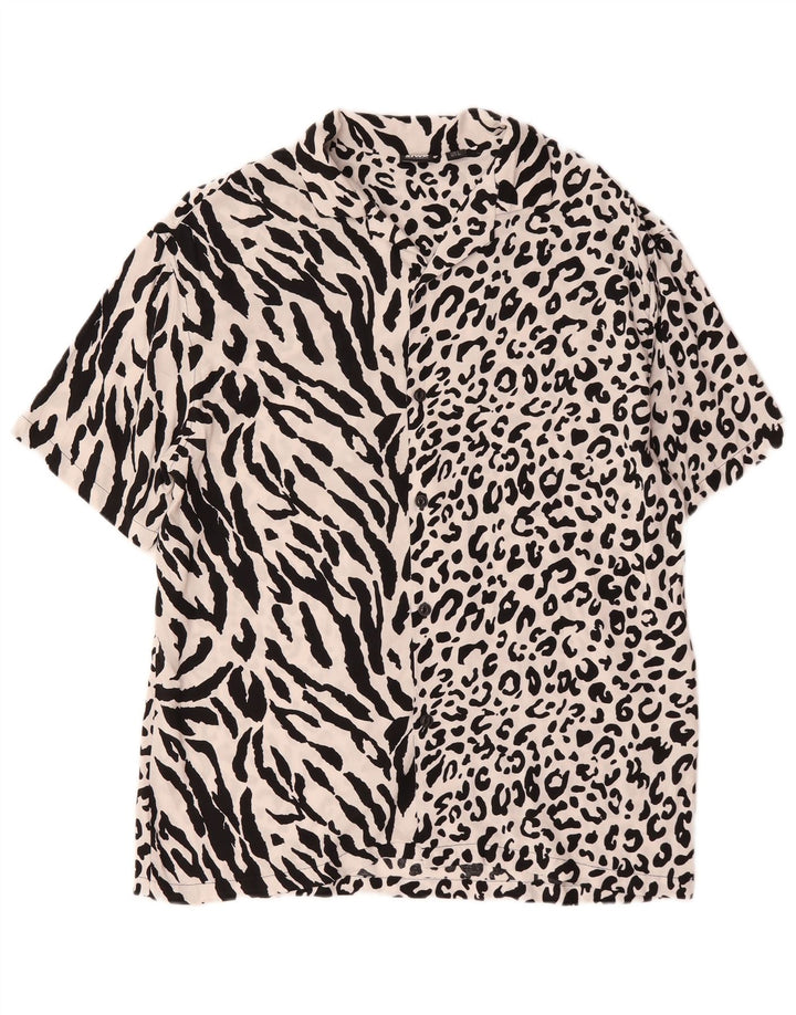 Cămașă cu mânecă scurtă STWD pentru bărbați Pull & Bear, viscoză, mare, cu imprimeu animal