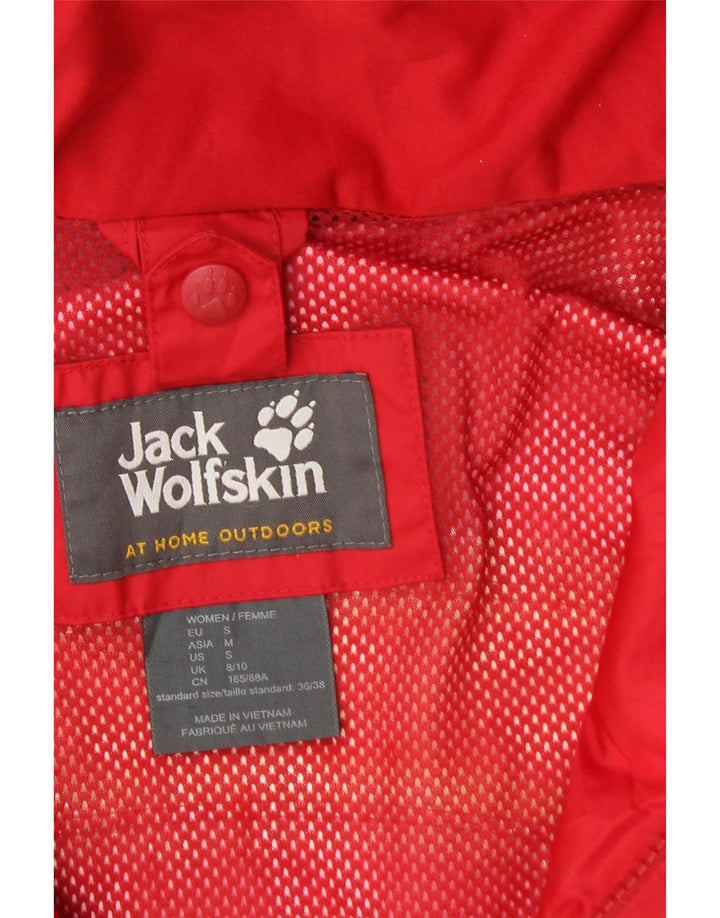 Jachetă de ploaie cu glugă pentru femei JACK WOLFSKIN UK 8/10 Poliamidă roșie mică