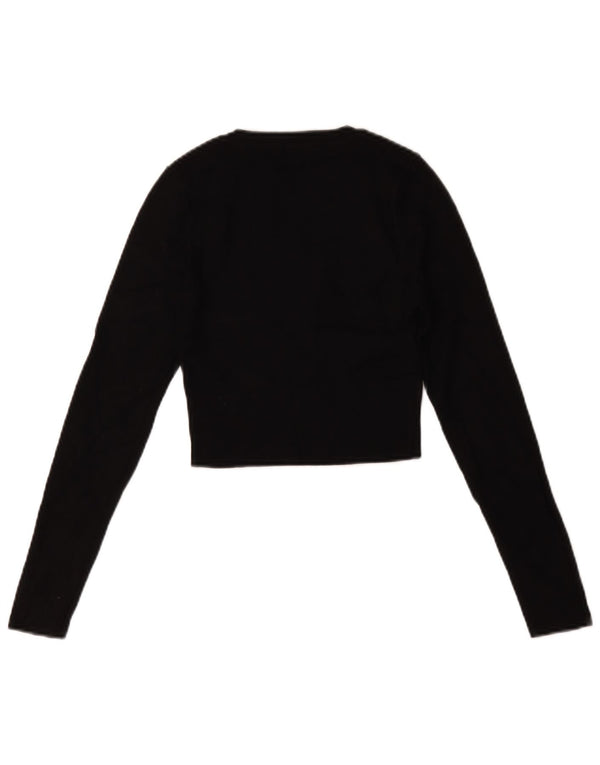 Top supradimensionat pentru femei Zara cu mânecă lungă UK 10, mic, negru, viscoză